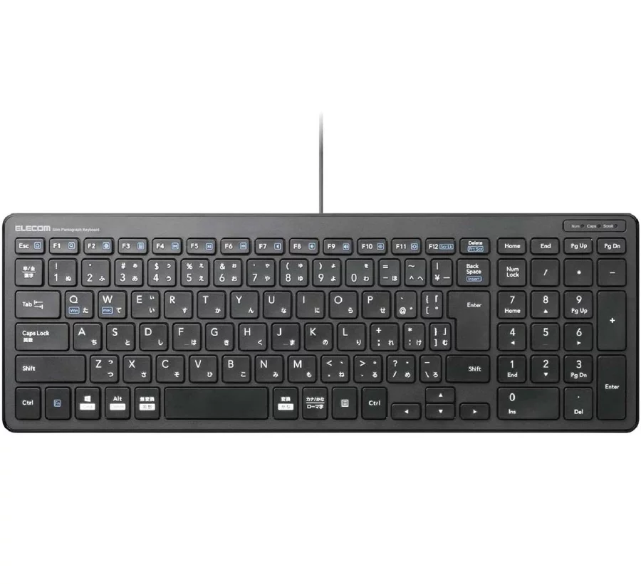 エレコム キーボード 有線 パンタグラフ コンパクトキーボード ブラック TK-FCP097BK