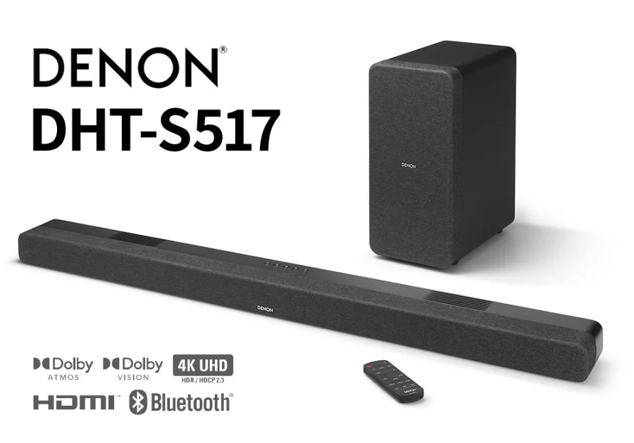 DENON – DHT-S517（DHTS517K）ワイヤレスサブウーファー付Dolby Atmos対応3.1.2ch